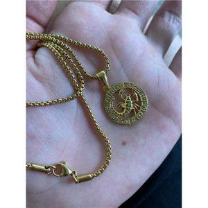 Gold Plated Zodiac Sign Pendant necklace for Women Men  | Chain 22inch